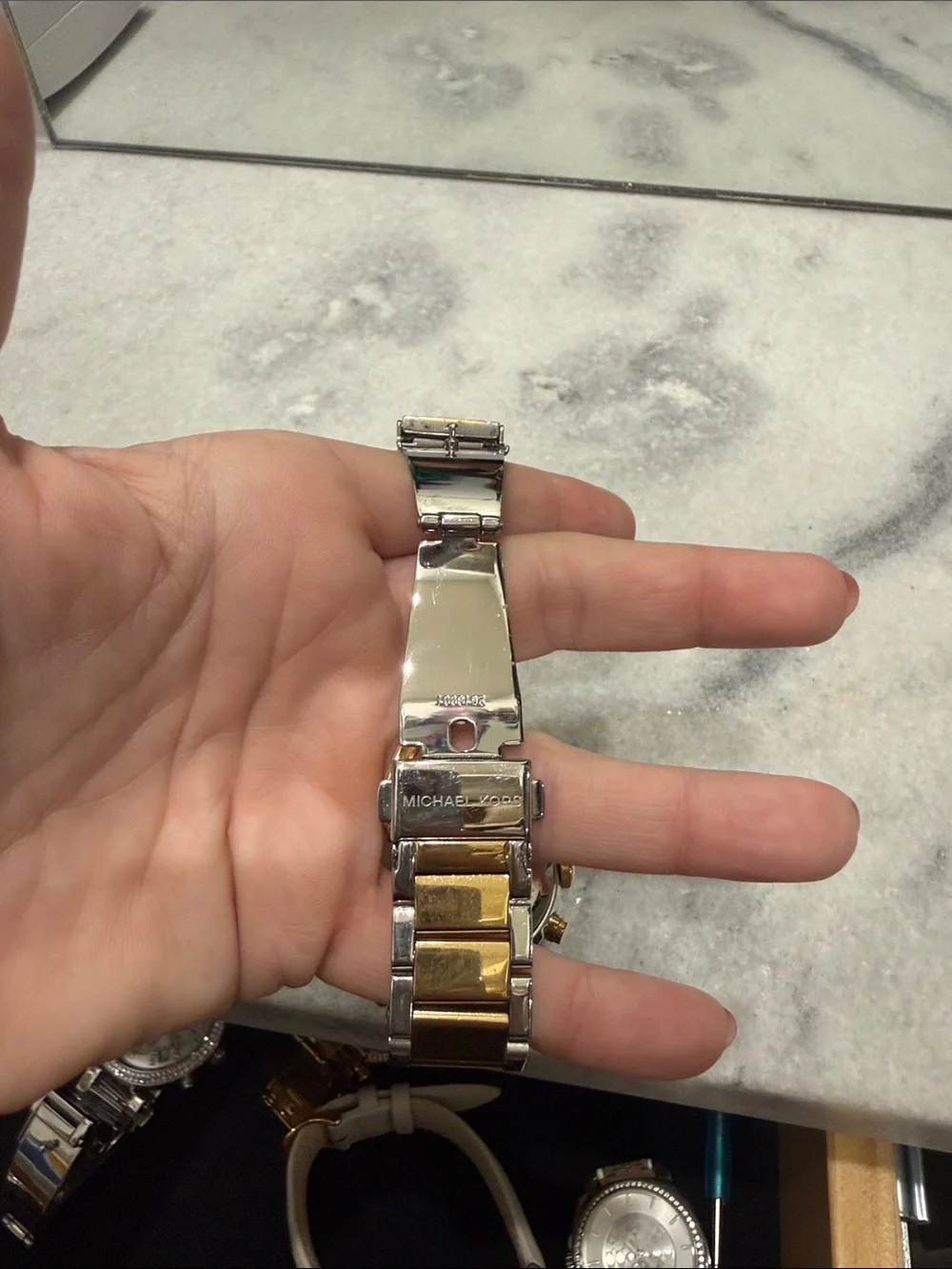 Michael Kors Two-Tone Gold and Silver Crystal Bezel Women's Watch